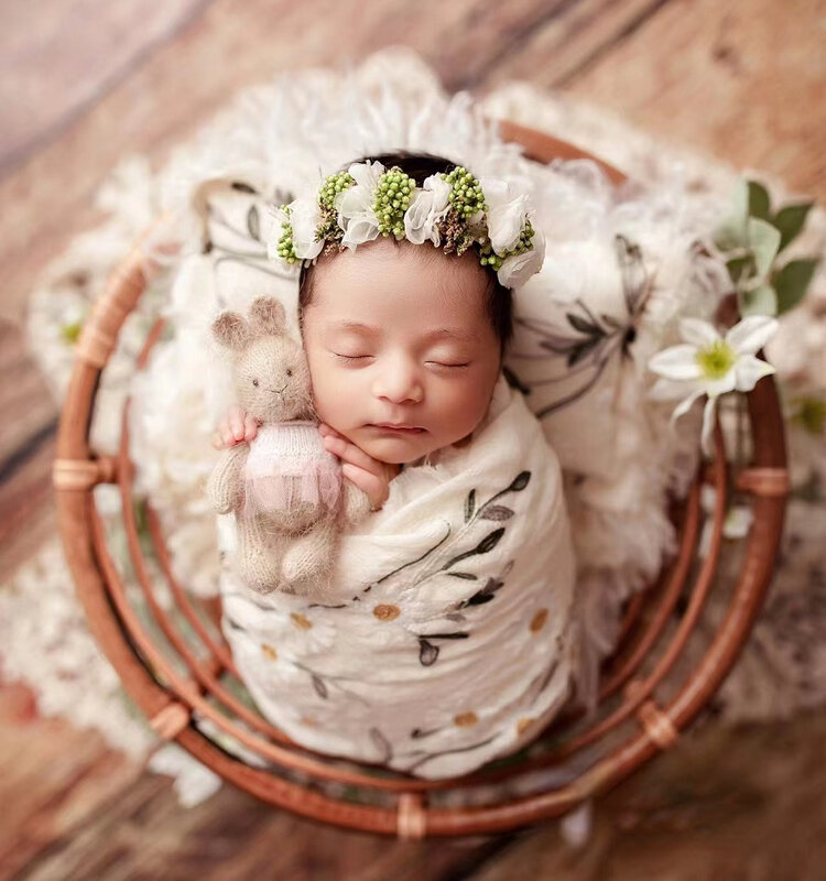Baby Mädchen Blume Stirnband Neugeborene Fotografie Requisiten Stirnbänder Studio Foto Säugling Kopf bedeckung Haarschmuck