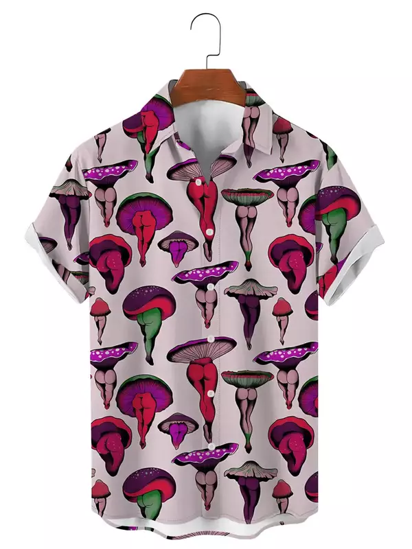 2024 walentynkowa koszula męska z krótkim rękawem druk 3D grafika artystyczna koszule Streetwear topy luźne koszule hawajskie t-shirty na co dzień