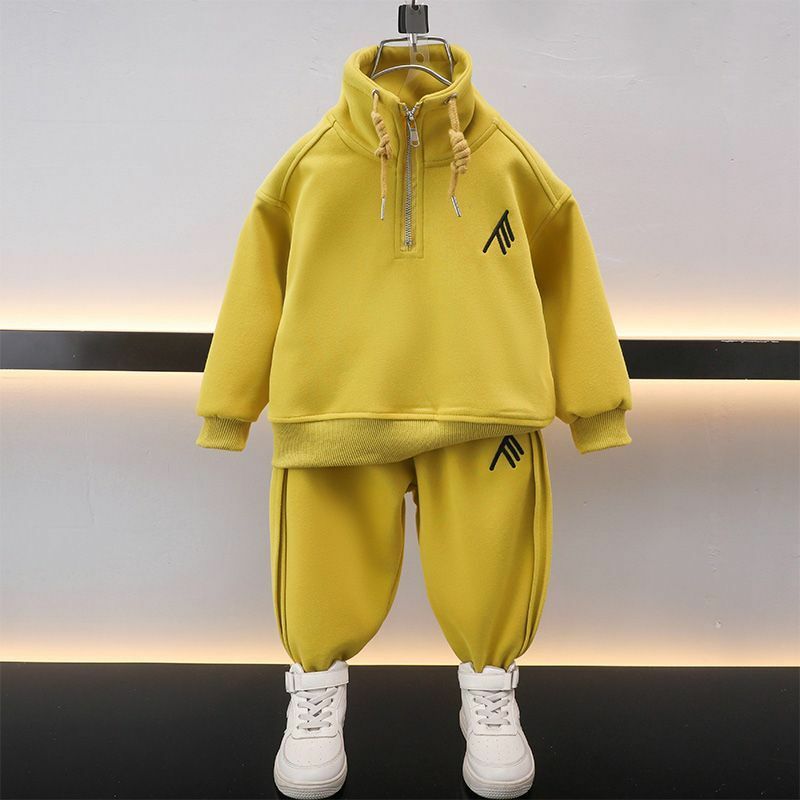 Boys' Spring Sweater Suit 2023 New Children's Clothing Fashion Two-Piece Suit Baby Cotton Handsome Clothes
