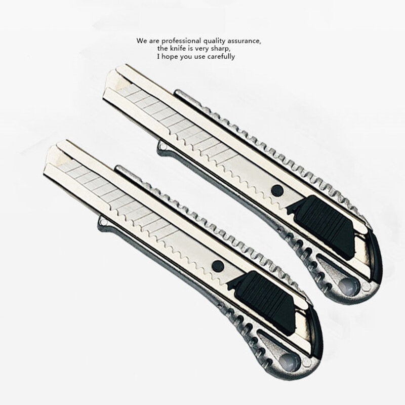 1 PC Edelstahl Utility Messer Luxus Metall Tapete Messer Griff Papier Cutter Messer Schneiden Werkzeuge Büro Schule Liefert