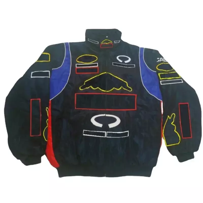 Jaqueta americana completa bordada motocicleta equitação, F1 Racing Car fãs roupas, algodão, outono e inverno