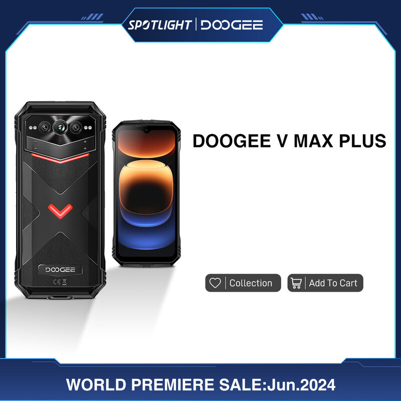 Doogee-Téléphone robuste V Max Plus, 22000mAh, 36 Go, 16 Go, 512 Go, appareil photo 200MP, 6.58 ", 120Hz Dimrespond7050, Android14, Première mondiale
