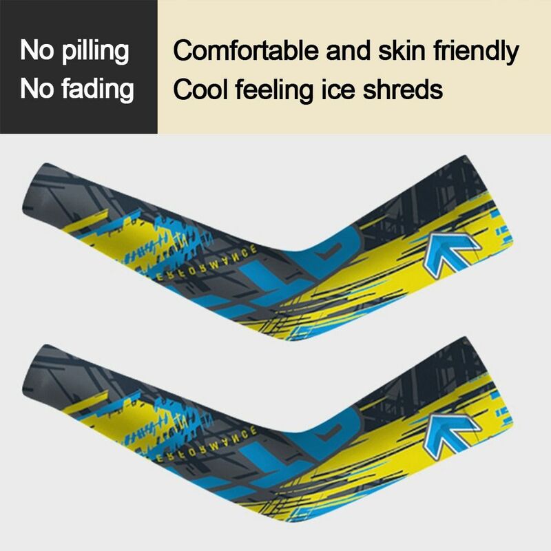 Manicotti elastici protezione solare UV copri braccio polsino ghiaccio Unisex Running