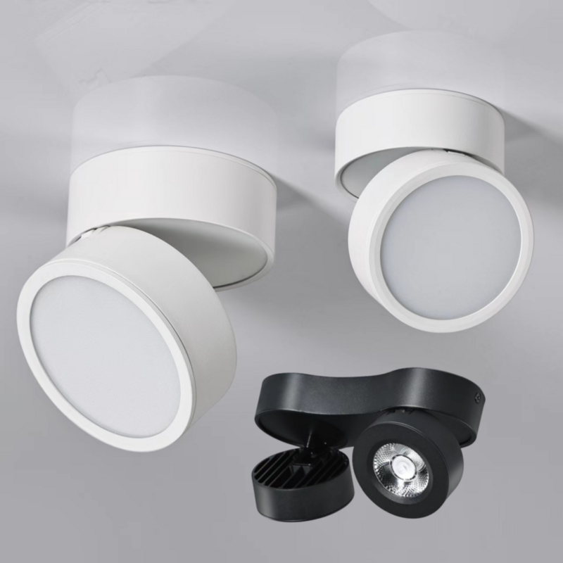 Round ultra-thin COB anti-glare spotlight Dimmable LED Downlight 5W 7W 18W 24W 1-2Head Ceiling light AC85-265V Interior lighting