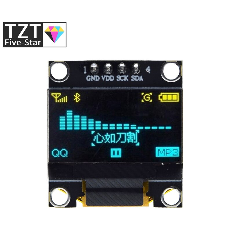 Arduino LCDスクリーンボード,TZT-OLEDインチ,iic,spi,シリアル7ピン,4ピン,白,青,黄色,黄,ssd1306,0.96用ディスプレイモジュール