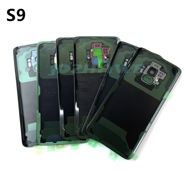 For Samsung Galaxy S9 G960 S9+ G965 Glass Back Battery Housing Cover Replacement + With Logo