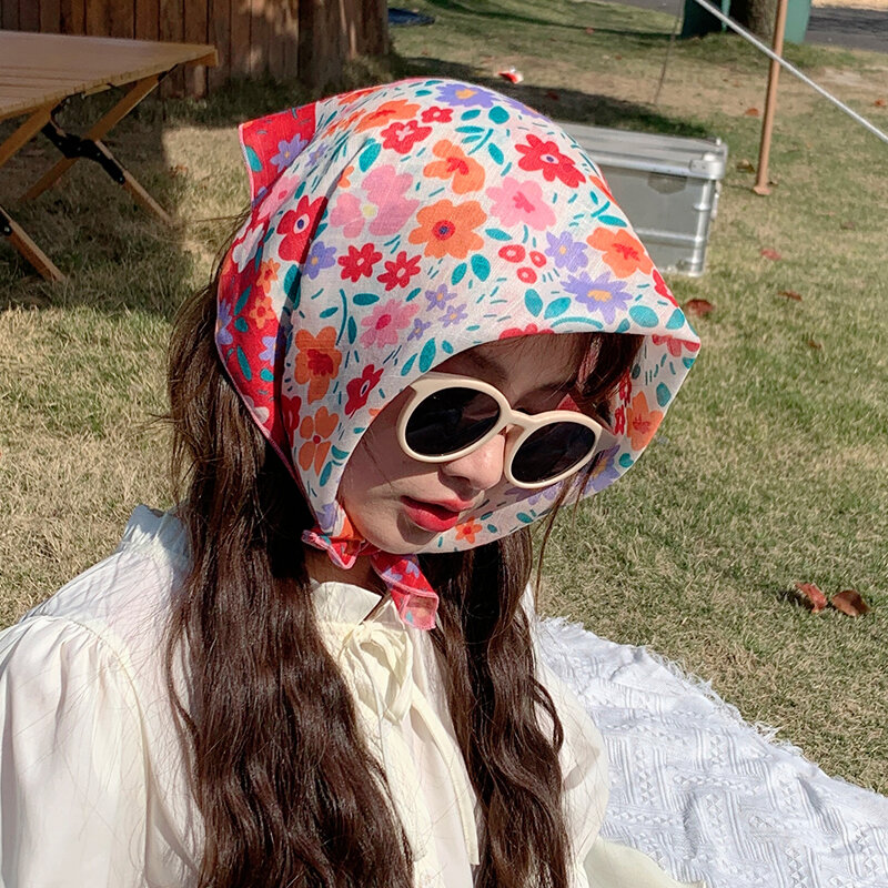 58cm bawełniane piękne chusty chusty kwadratowe chusteczki akcesoria opaska do włosów chusteczki do włosów hidżab 2024