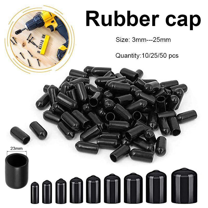 10-50pc PVCrubber end cap, screw end cap, plastic tube, hub thread protector, push in cap, rubber cap, rubber threaded cap