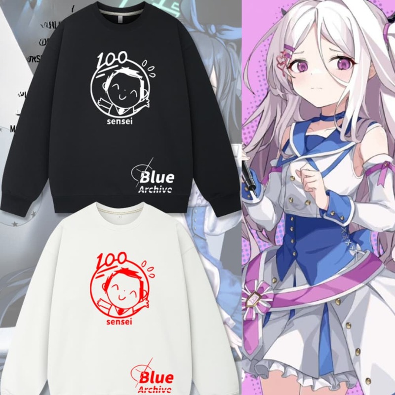 Sudadera con capucha de Anime Blue Archive Sensei, sudadera con gráfico de Hip Hop, ropa de calle Unisex, chándal Harajuku