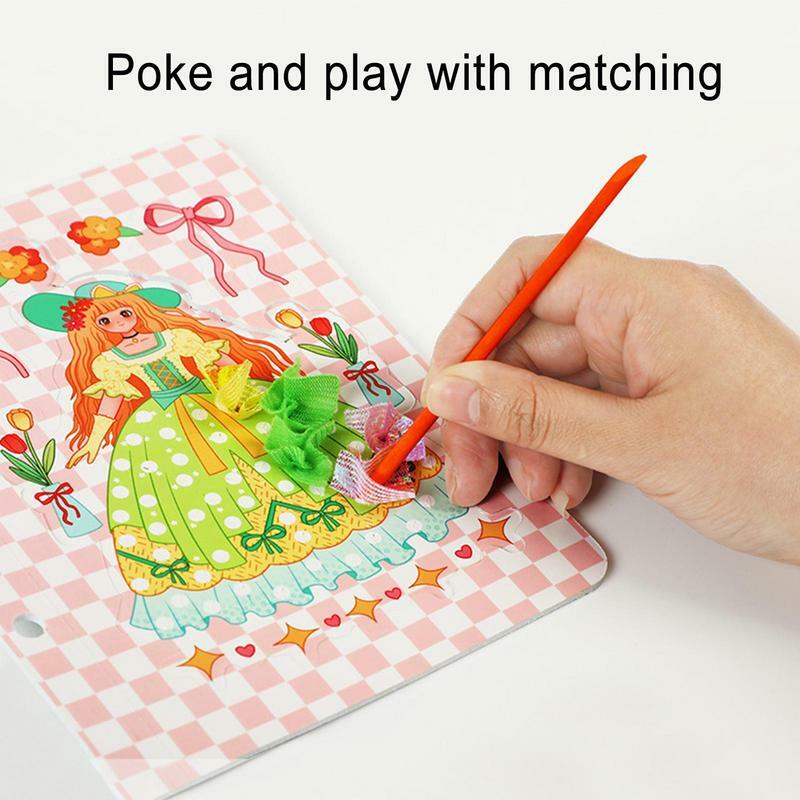 Kunst DIY Spielzeug 3 in 1 Modedesign Zeichen buch 3d Prinzessin Zeichen buch kreative Puzzle Punktion Malerei hand gemalt