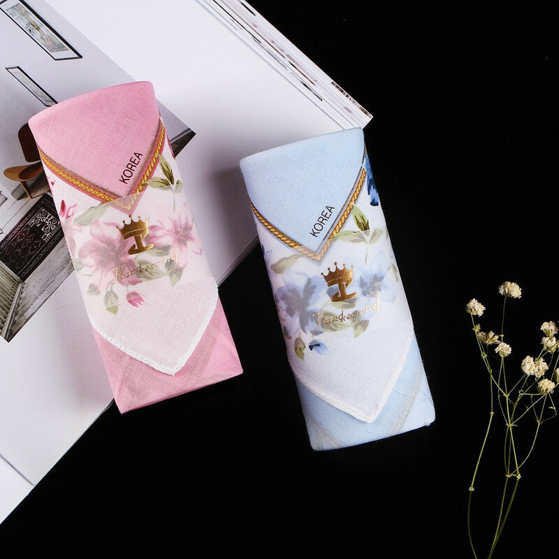 Pañuelo cuadrado de algodón para mujer, pañuelo Floral de 41x41cm, 1 unidad