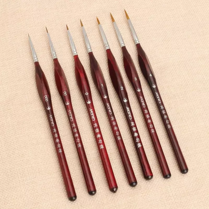 7Pcs Paint Brush Set Professional Sable Hair Art Nail Painting Drawing Pen