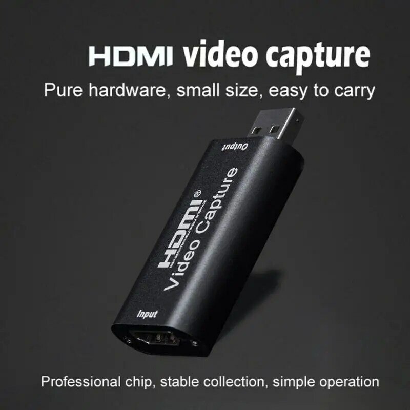 USB 2.0 Video Capture Card, 4K HD-Compatível, Video Grabber, Live Streaming Box, Gravação para PS4, XBOX, Jogo Telefônico, DVD, Câmera HD