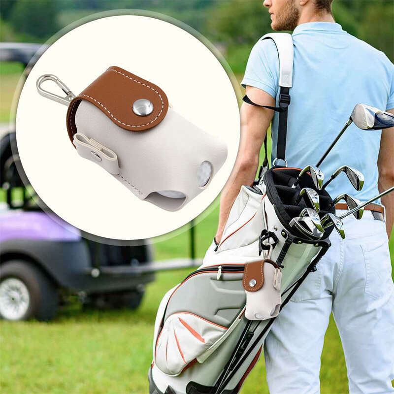 미니 포켓 골프 가방, 다크 브라운 벨트에 묶을 수 있음, 경량 휴대용 및 내구성