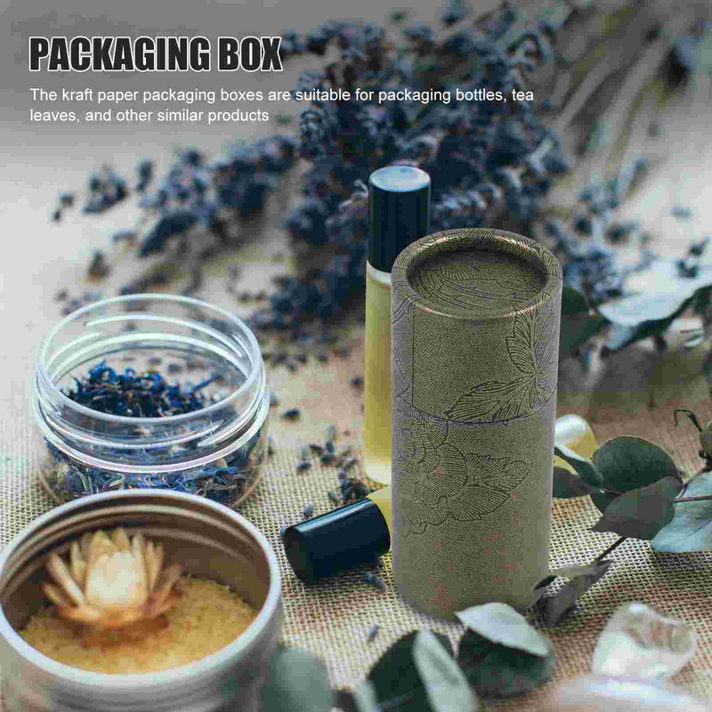 Tubes en papier kraft avec couvercle, tube d'emballage de bouteille d'huile essentielle, boîtes de rangement de thé, 10ml, 10 pièces