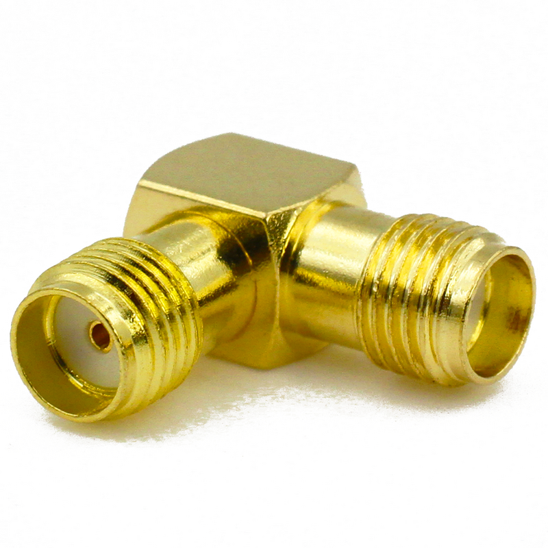 SMA Female to SMA Female Connector Right Angle 90 Degree RF Adapter for WiFi Antenna/FPV Drone/Extensi FPV RF Connector