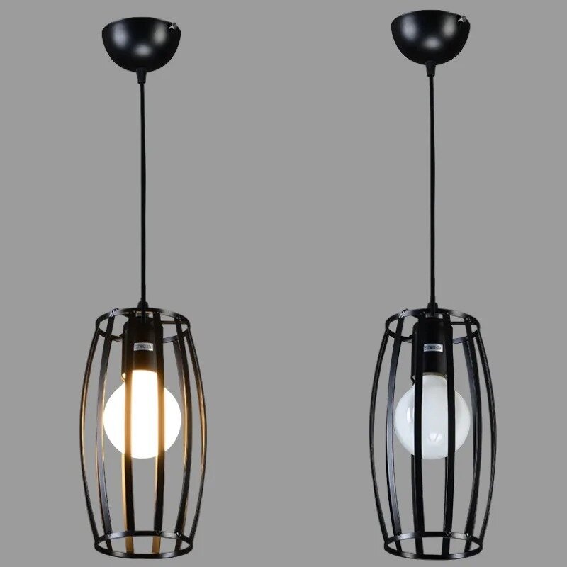 Lámpara colgante de un solo cabezal para restaurante, accesorio de iluminación de hierro geométrico, estilo Industrial nórdico, creativo, americano