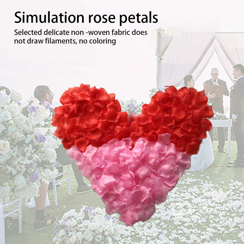 Pétalas de seda coloridas para favores do casamento, Artificial Rose Petal, Scatters para o casamento, artesanato DIY, 100 PCs