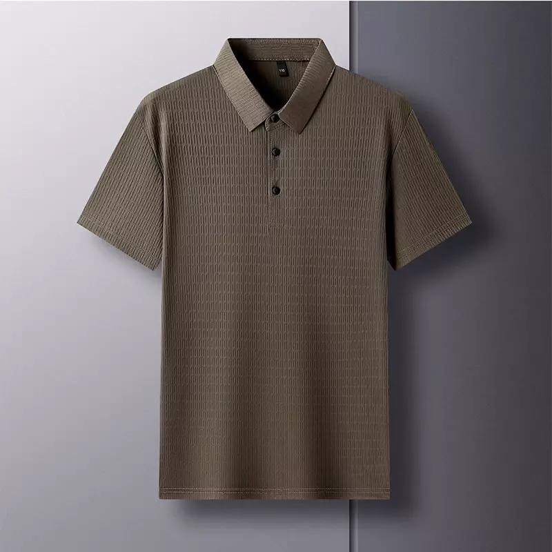 Рубашка-Поло, футболка с коротким рукавом, летний деловой Повседневный дышащий Топ из вискозы