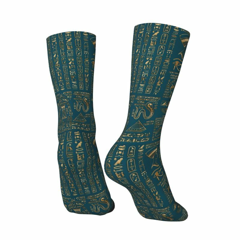 Novelty Print Egyptian Hieroglyphs And Deities Socks for Women Men Stretch Summer Autumn Winter Ancient Egypt Art Crew Socks