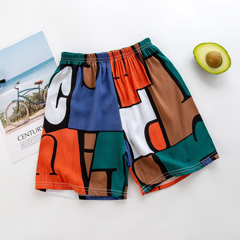 Pantalones cortos de playa con grafiti de dibujos animados para hombres, pantalones cortos de tendencia con personalidad para niños, bañadores de baño para niños y niñas, pantalones cortos deportivos de playa