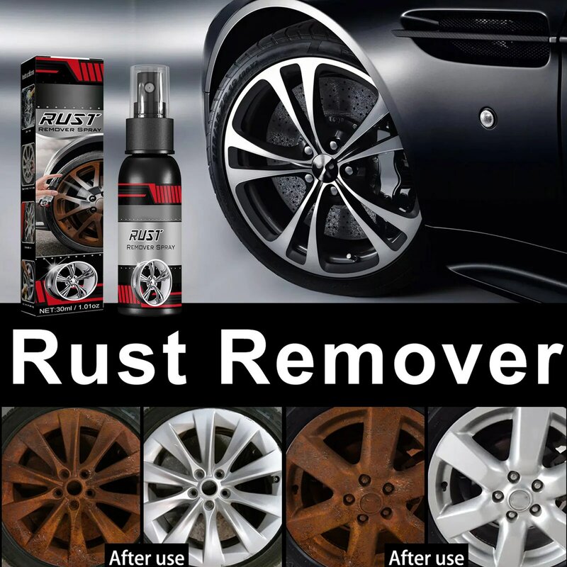 30/100M ยับยั้งสนิม Rust Remover Derusting สเปรย์รถทำความสะอาดโลหะ Chrome สีทำความสะอาด Anti-Rust น้ำมันหล่อลื่น