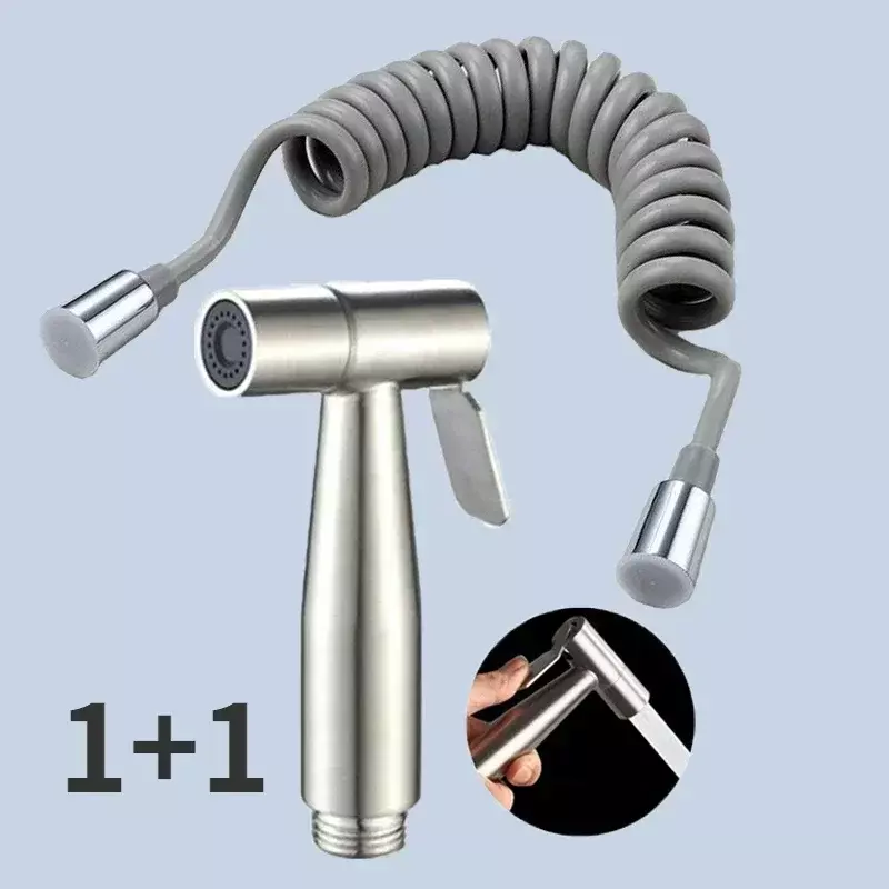 Pistolet pulvérisateur de bidet de toilette portable à la main, tuyau extensible, ensemble de pulvérisateur en acier inoxydable, accessoires, 304 m, 1.5