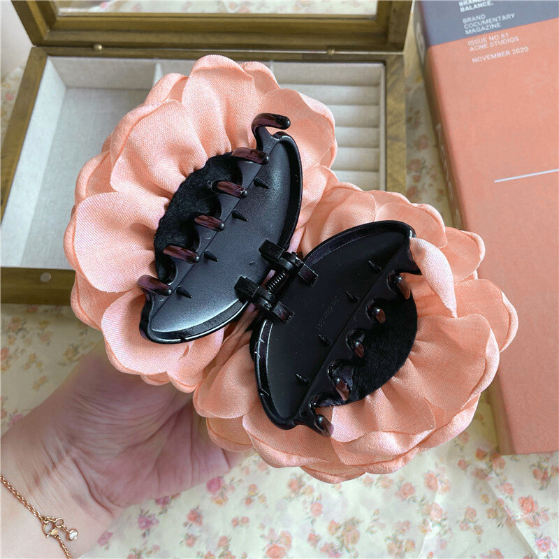 French Vintage Rose Flower Hair Claws For Women Girl Retro Shark Clip 2023 New Ins Sweet Personality Headwear Decoration Present