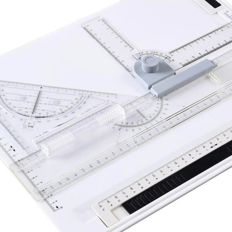 Tablero de dibujo de mesa de dibujo A4, juego de herramientas de dibujo, tablero de boceto arquitectónico gráfico con regla clara, movimiento paralelo