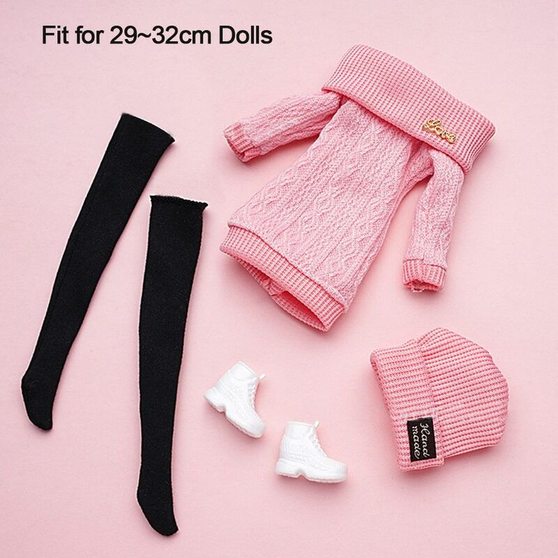 Handmade Doll Clothes Outfit Dress Fashion Sweaters Hats Top Pants Clothing For Barbie Doll Clothes Accessories Girl`s Toy Gifts