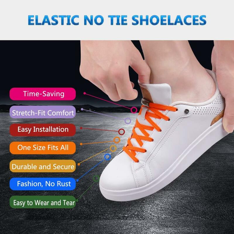 1Pair Magnetic Shoelaces Elastic No Tie Shoe laces Kids and Adult Flat Sneakers Shoelace Quick Lazy Laces Magnetic Buckle