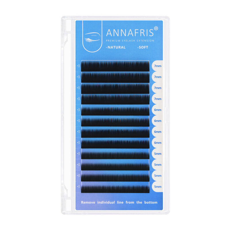 ANNAFRIS Lower Lashes 5-7mm Mix Individual Bottom Eyelashes Extension J/B/C Curl Natural Short Mink Eyebrow Under Eyelash