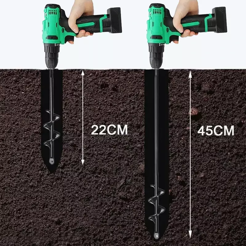 Drill Bit Garden Set Steel Gardening Punch Holes Tools Spiral Rod Loose Soil Digging Pit Sowing Planting Flowers and Trees Plant