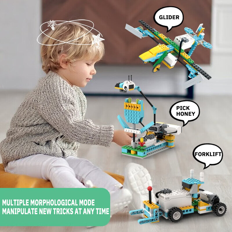 Wetenschap En Onderwijs Programmering Bouwstenen Stoom Robot Speelgoed Vroege Educatie Puzzel Assemblage Bouwstenen High-Tech Set