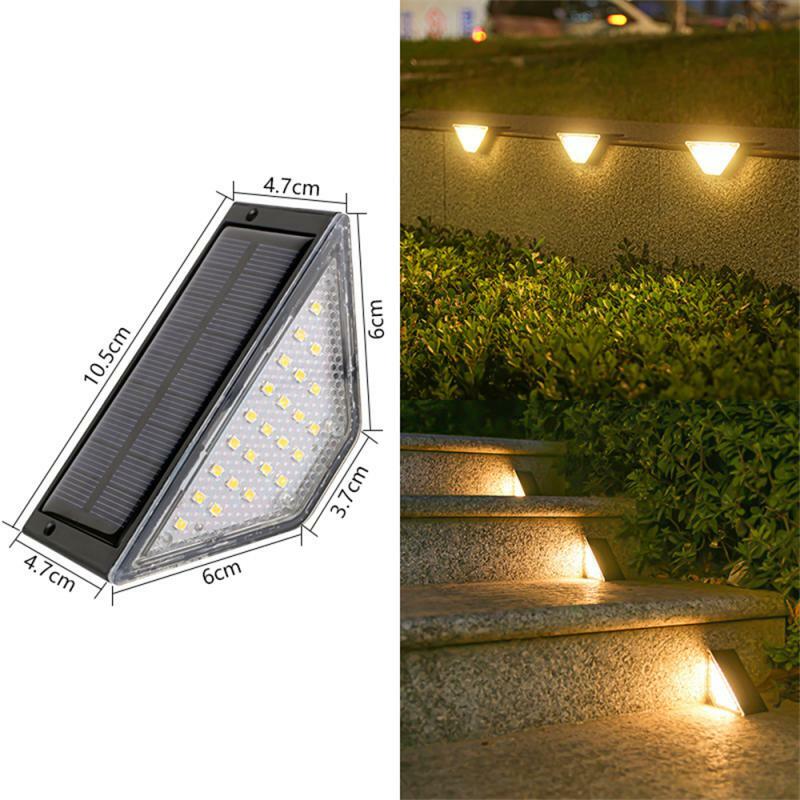 LED Solar Step Warm Lamp Path Stair Outdoor Garden Lights Waterproof Balcony Light Decoration for Patio Stair Fence Light