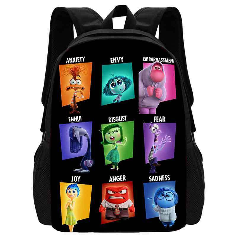 Disney Inside Out Anime Cartoon Printed Shoulders, Grand sac à dos pour enfants, Cadeaux de retour à l'école, 2 sacs à dos