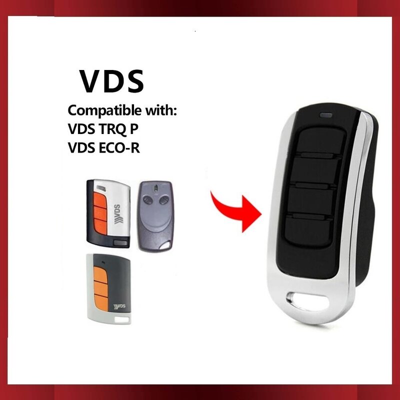For VDS 433MHz Garage Remote Control VDS TRQ P / ECO-R Transmitter 433.92MHz Rolling Code Command Gate Keychain Door Opener Fob