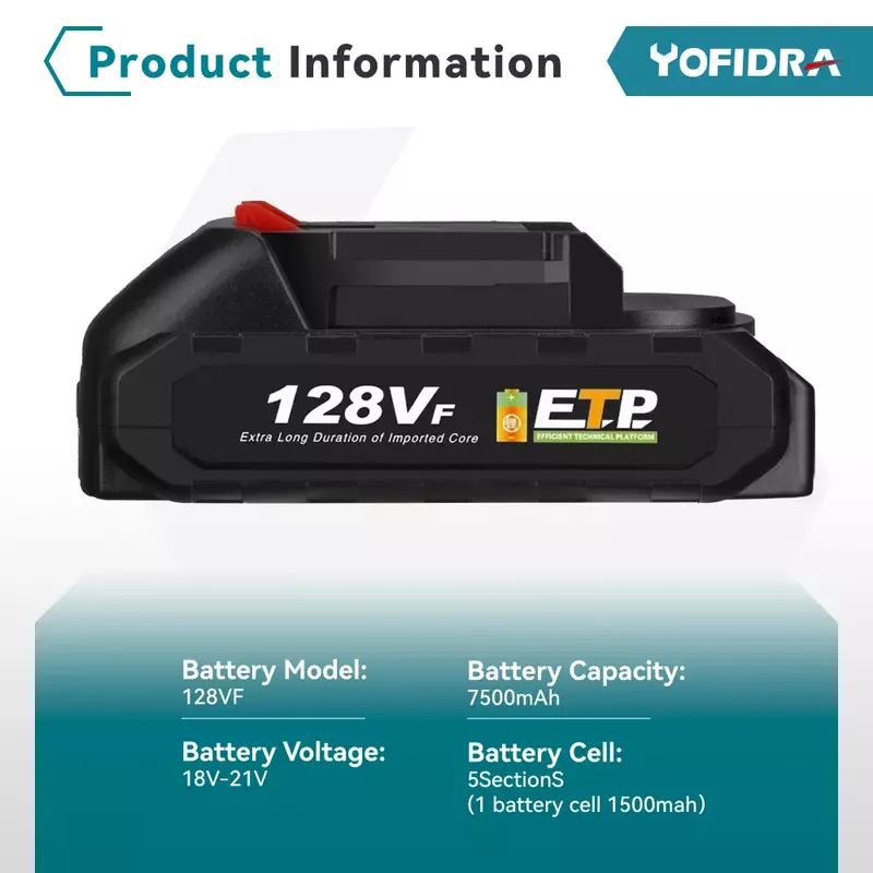 Yofidra 388VF Battery Rechargeable 22500mah 15000mah Lithium Ion Battery 928VF Li-ion Battery For Makita Electric Power Tool