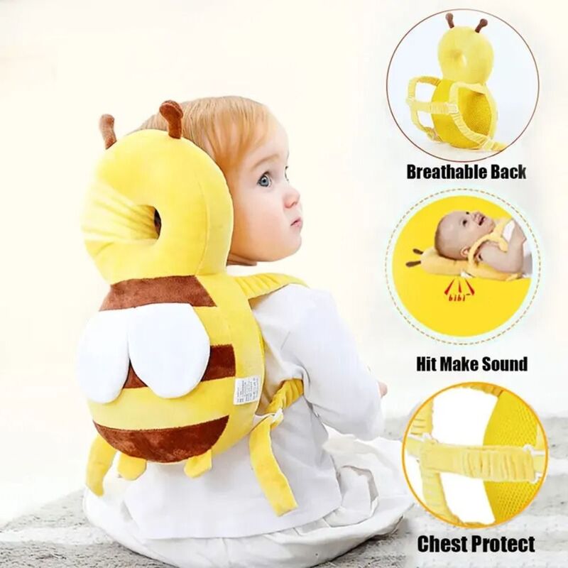 Protector de cabeza anticaída para niños, gorra suave hacia atrás, almohada de protección para bebés, cojín Protector de cabeza de dibujos animados seguro