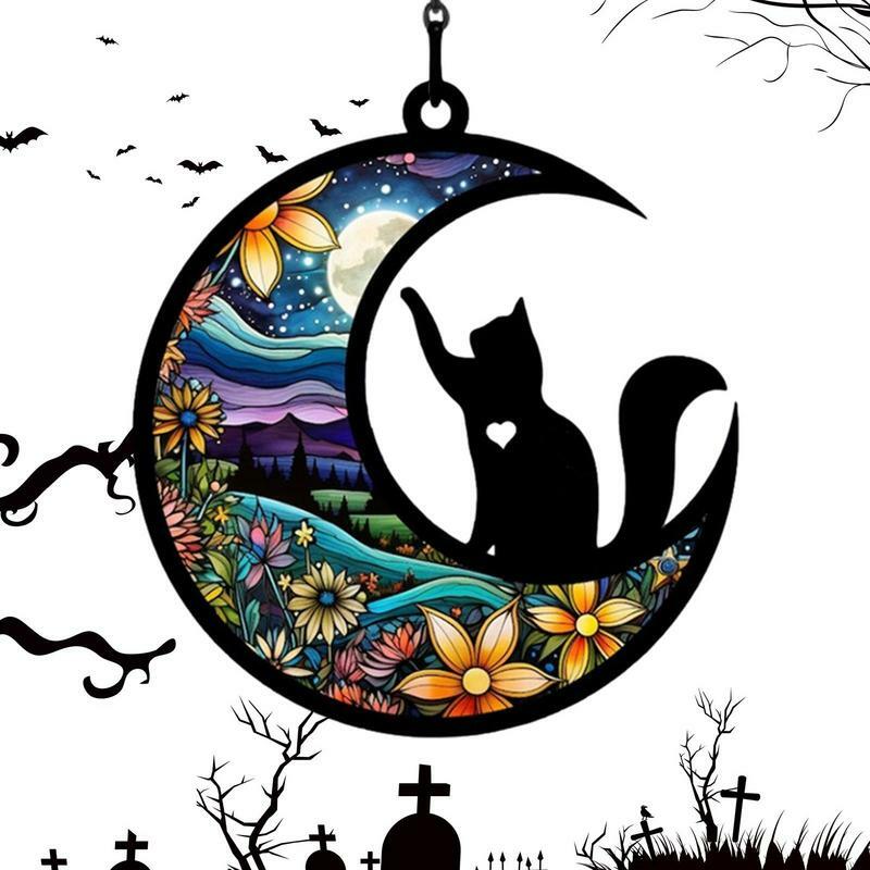 Atrapamoscas de Sol para gato, Luna, regalos conmemorativos para pérdida de mascotas, regalo de pasión, Gato Negro, decoración de Halloween para el hogar y el jardín