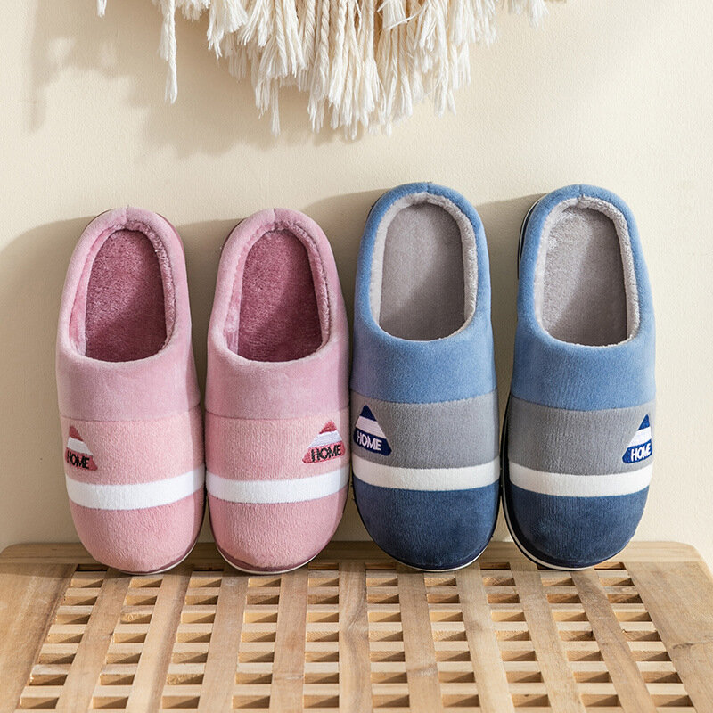 Cotton Home Slippers For Women In Autumn And Winter 2023 New Plush Household And Anti-skid Thick Soles Slipper For Men