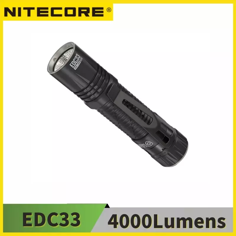 NITECPRE-linterna LED EDC33 de 4000 lúmenes, luz recargable por USB-C, batería de iones de litio 4000 de 18650 mAh integrada