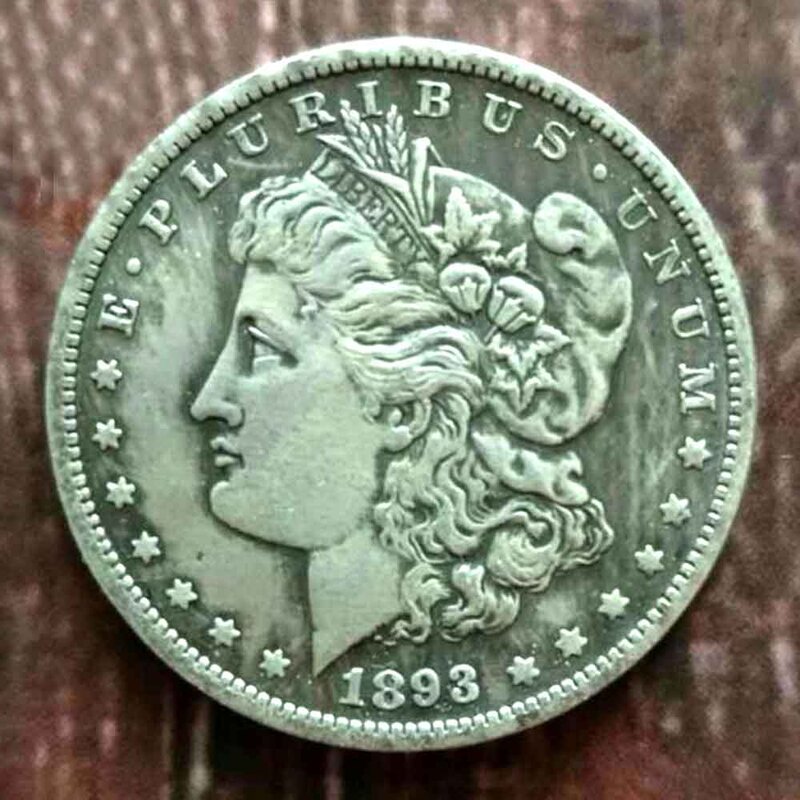 Luxury 1893 US One-Dollar Liberty Fun Couple Art Coin/Nightclub Decision Coin/Good Luck Commemorative Pocket Coin+Gift Bag
