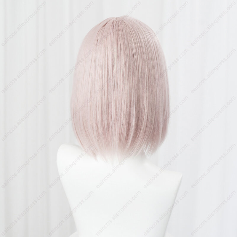 Парик для косплея FGO Mash Kyrielight, термостойкие синтетические волосы розового цвета, 35 см