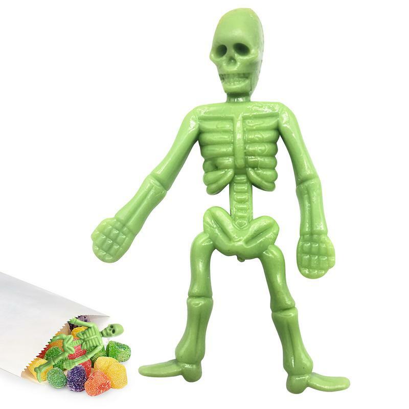 Halloween elastico scheletro giocattoli assortiti teschio colorato giocattolo Halloween scheletri appiccicosi Pinata Filler piccoli giocattoli