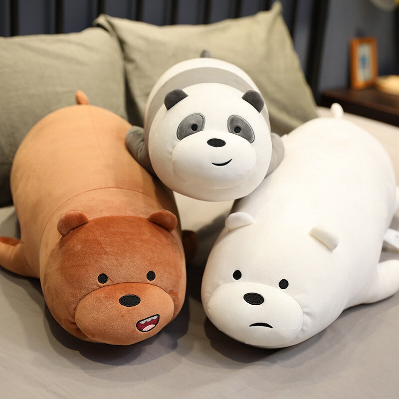 Cute Bare Bear Plush Toys para crianças, bichos de pelúcia, boneca Panda, travesseiro macio, figura dos desenhos animados, presente de aniversário, Ki