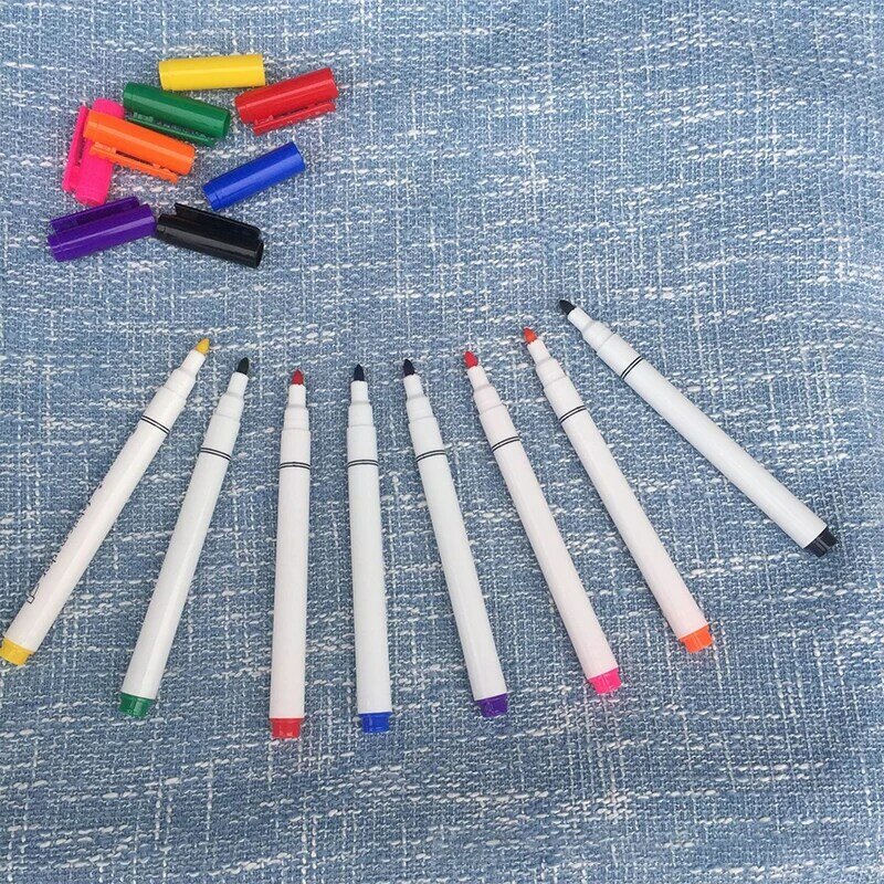 8ชิ้นที่ทำจากผ้าปากกาทาสีสำหรับงานฝีมือแบบทำมือปากกาเขียนสีบนเสื้อยืดปากกาเขียนผ้ากราฟฟิตี