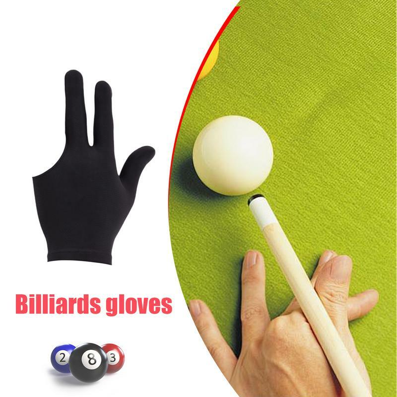 Guante de billar de tres dedos para mano izquierda, pegatinas antideslizantes, elasticidad, guantes de entrenamiento de billar, accesorio