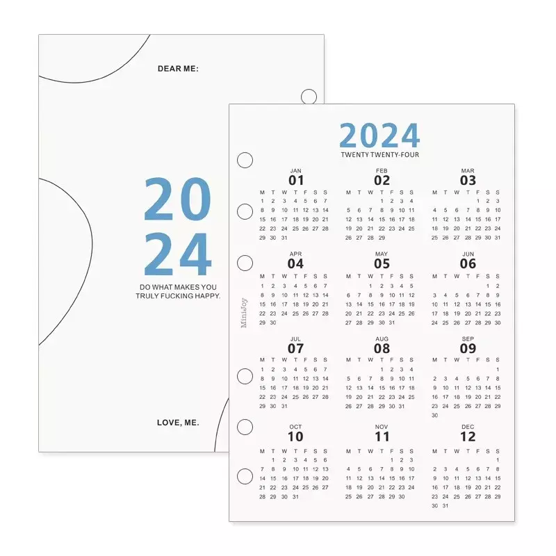 Notebook Binder Planner com páginas de índice e marcadores, Loose Leaf Journal, A5, A6, A7, páginas separadas, Papelaria, 2024