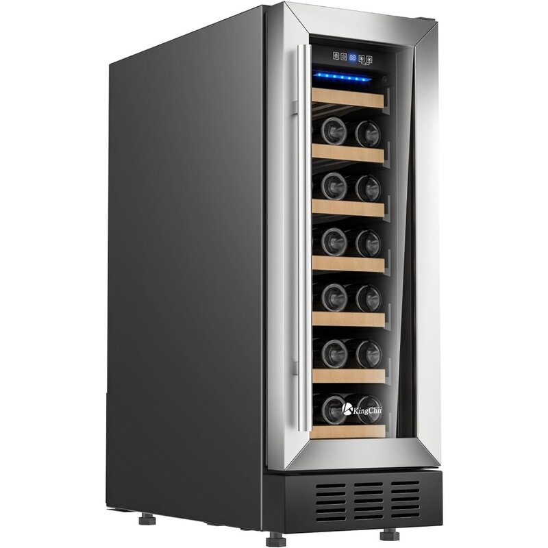 Garrafa termoelétrica Wine Cooler, Wine Refrigerator, Tecnologia de refrigeração avançada, Aço inoxidável e vidro temperado, Vinho tinto